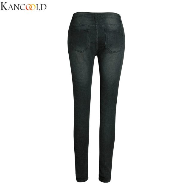 KANCOOLD Plus Size Summer Hole Ripped Jeans Women Jeggings Cool Denim High Waist Skinny Jeans Pants Pencil Trousers Black