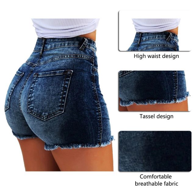 2019 Sexy Shorts Women Summer High  Denim Shorts Casual Women Jeans Short New Femme Push Up Skinny Slim Denim Shorts Hot Sale