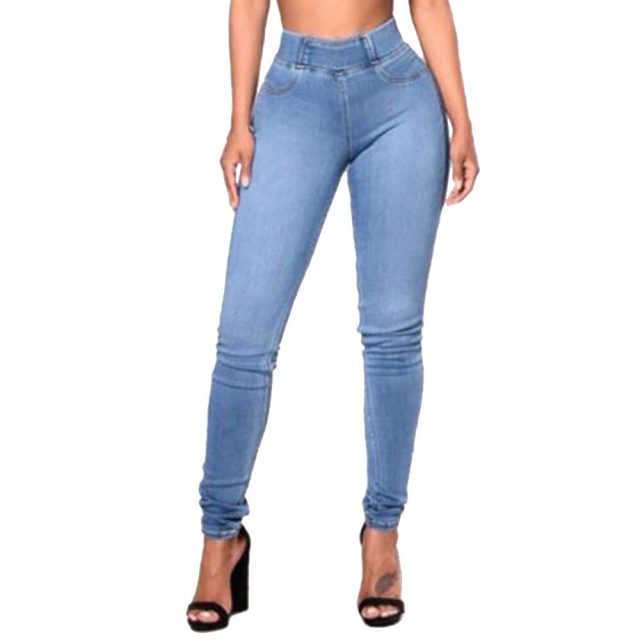 SAGACE solid casual Jeans Women High Waist Skinny Pencil Denim Pants    Elastic Stretch Jeans women oversize slim
