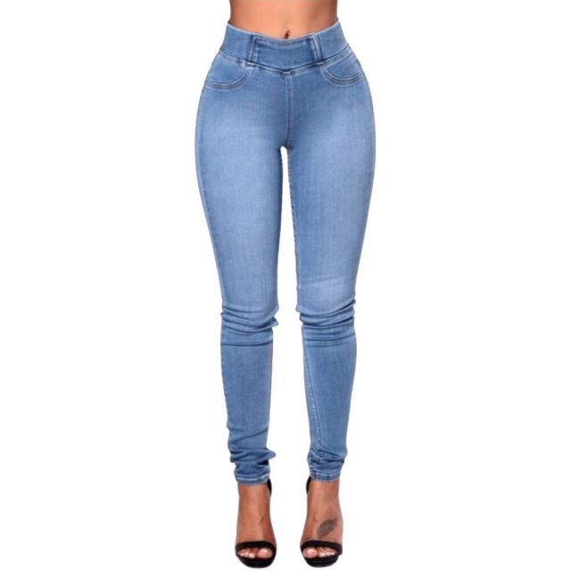 SAGACE solid casual Jeans Women High Waist Skinny Pencil Denim Pants    Elastic Stretch Jeans women oversize slim