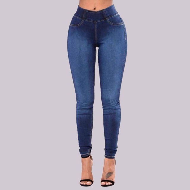 SAGACE solid casual Jeans Women High Waist Skinny Pencil Denim Pants    Elastic Stretch Jeans women oversize slim