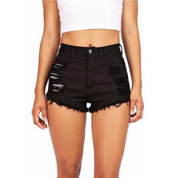 Mid Waist Denim Shorts Size XL Female Short Jeans for Women 2017 Summer Ladies Hot Shorts solid crimping denim shorts