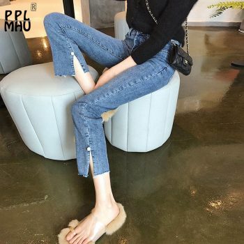 New Micro-flare High Quality Pencil Pants Korean Version of the Straight Pants Womens Simple Daily Skinny Soft Students Trousers