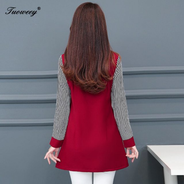Women Shirts ladies patchwork Print Blouses Blusas 2019 spring  Women Tops Long Sleeve Shirt Long Tunic Tops Female Clothing