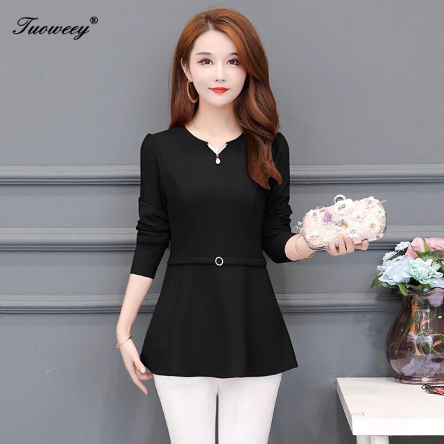 Fashion Women red spring Shirt Autumn Slim Simple Button Elegant Blusas Long-Sleeved Shirts Solid Color Shirts Tops 5XL