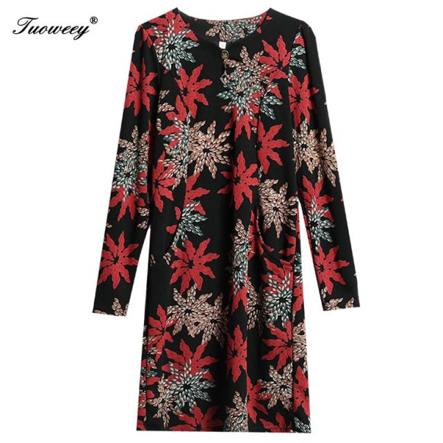 Plus size 5XL New Women Floral Print sexy Slim spring long Sleeve A-line Mini Dress Sexy O-neck Female Casual Sheath Dresses