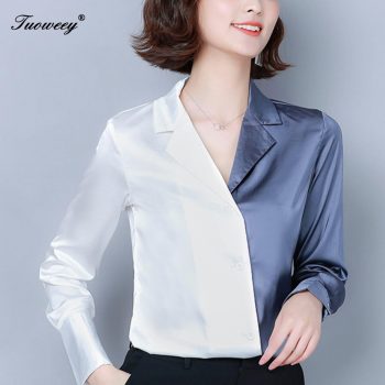 2019 Women Spring Autumn Chiffon Blouses Tops elegant office OL Shirts Ladies lace Blouse Femme Long Sleeve Plus Size Blusas