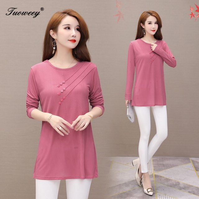 2020 Spring Autumn O-neck Blouse Shirts Women Elegant solid loose button Office Ladies long Sleeve Solid Blusas Tops S-5XL