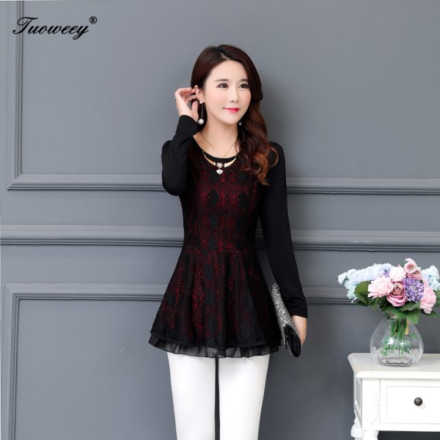 Plus Size Tops 4XL Women Blouse Chiffon Shirt 2019 Summer long Sleeve Lace Blouse Office Ladies Shirt Blusas Femme Clothing
