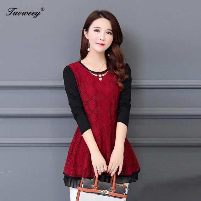 Plus Size Tops 4XL Women Blouse Chiffon Shirt 2019 Summer long Sleeve Lace Blouse Office Ladies Shirt Blusas Femme Clothing