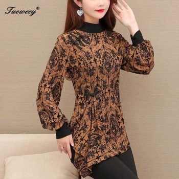 M-5XL Women spring irregular Blouses shirt Chiffon Women Tops 2020 New Fashion Women leopard Blouses Plus Size Blouses