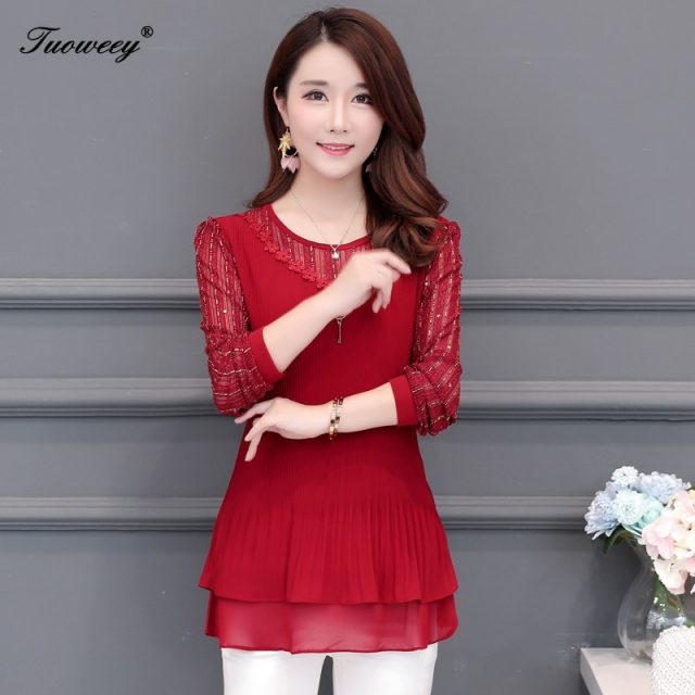 5XL Plus Size floral Women flower lace Blouses 2019 Fashion autumn short Sleeve loose patchwork Shirt Female Casual tops