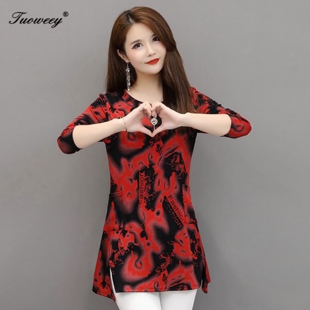 5XL plus size green flower Women vintage Blouses 2019 Fashion autumn long Sleeve Shirt Female 0 neck tops camisas mujer elegant