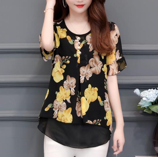 blusas mujer de moda 2019 floral print chiffon blouse women tops camisas mujer chemisier femme womens tops and blouses
