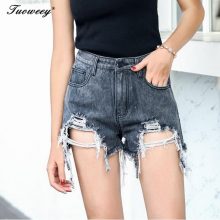 Hole Ripped Summer Shorts Women All-match Women’s Shorts Tassel Solid Womens Short Pants Fashion Mid Waist Female Ladies Pants