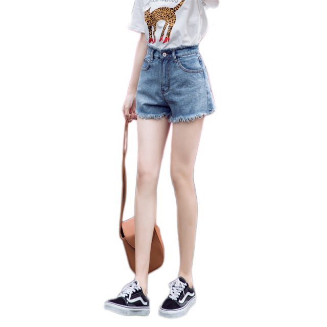 2019 Euro Style Women Denim Shorts Vintage mid Waist Tassel Jeans Shorts Street Wear Sexy Wide Leg Shorts For Summer