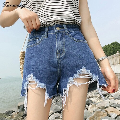 2017 new arrival casual summer hot sale denim women shorts high waists fur-lined leg-openings Plus size sexy short Jeans
