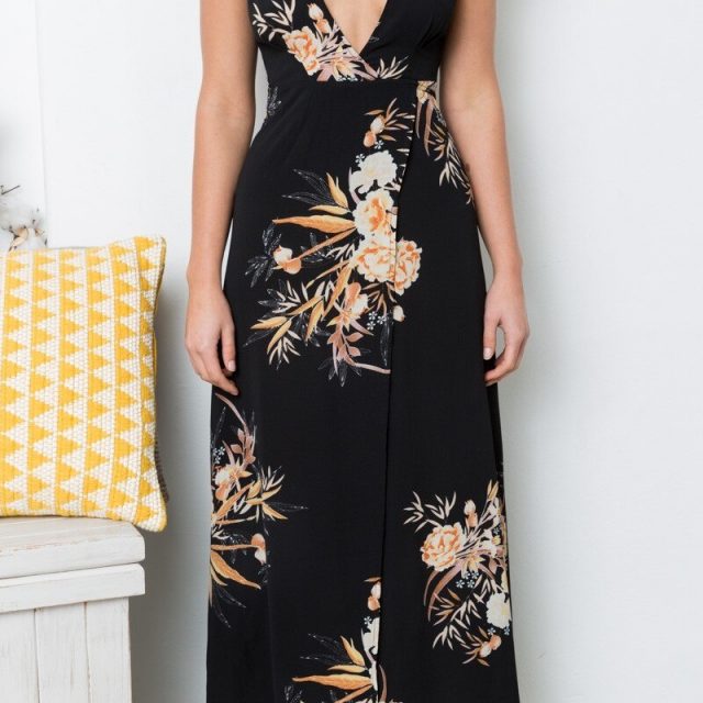 Boho deep v neck long women dress 2018 New Brand split cross lace up summer dress Short Sleeve beach maxi dress vestidos