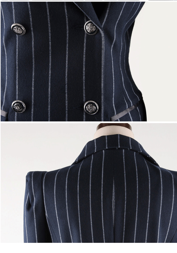 Vangull High Quality Office Lady Slim Striped Blazer New Split Sexy Notched Women Dress Elegant Work Suits Feminino Blazer