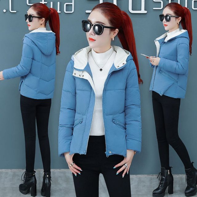 Winter Women Coat Parkas Solid Hooded Jacket Casual New Zipper Plus Size Loose Thick Outerwear Long Sleeve coat PDD018