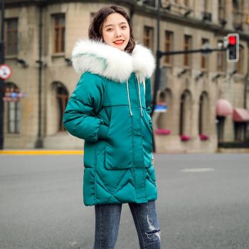 New Winter Coat Women Winter Jacket Womens Parkas Gloves warm detachable fur collar detachable hat Slim fit Outwear BWH009
