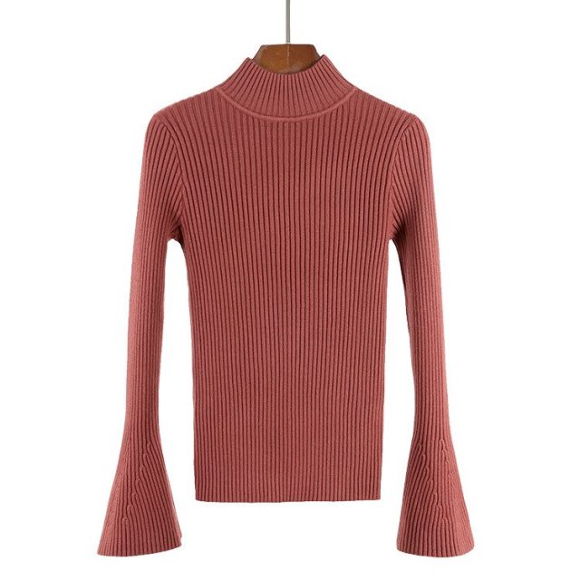 Flare Sleeve Sweaters And Pullovers Autumn Winter Knitted Sweater Women 2019 New Fashion Korean Style Female Long Sleeve Jumper