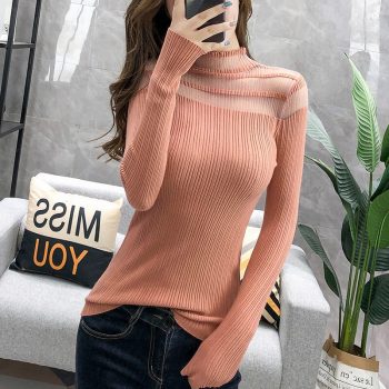 2019 New Autumn Women's Pullovers Sweater Knitted Elasticity Casual Jumper Fashion Slim Turtleneck Warm Female Sweaters BZY013