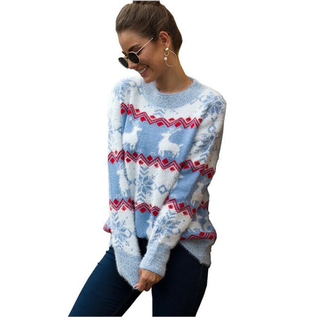 New Khaki Cashmere Sweater Women Autumn Winter Ugly Christmas Sweater Jumper 2019 Stripe Plus Size Pink Pullover Femme BMY007