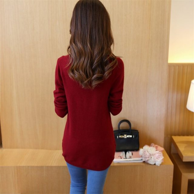 Winter Knitting Sweater Pullovers Women Long Sleeve Tops Turtleneck Knitted Sweater Chic Woman Clothes Female Streetwear BZY010