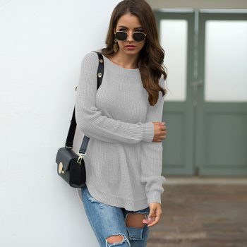 Sweater Women 2019 Autumn Winter New Solid Color Base Sweater Long Sleeve O Neck Fashion Loose Slim Sweater Female Tops BMY009