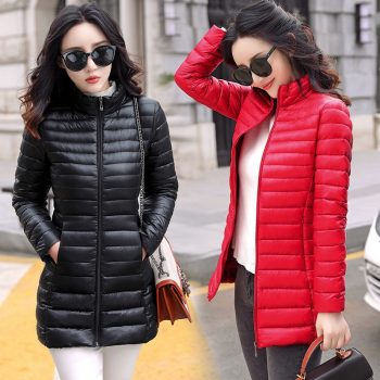 Autumn Winter Women Basic Jacket Coat Female Slim Hooded Brand Cotton Coats Casual  Female Medium-Long Jackets Jaqueta Feminina