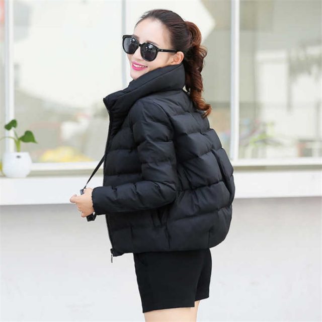 Women Short Jacket Parkas Mujer 2019 Winter Warm Jacket Coat Fashion Autumn Solid Warm Thicken Padded Down Parka Female Outwear