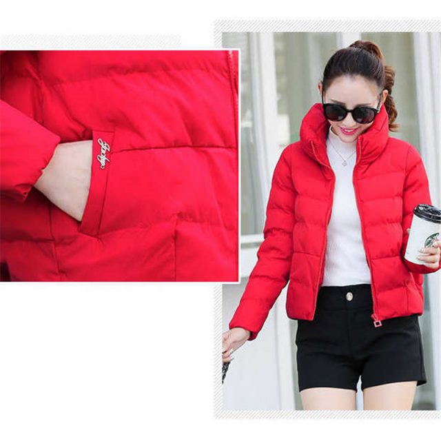 Women Short Jacket Parkas Mujer 2019 Winter Warm Jacket Coat Fashion Autumn Solid Warm Thicken Padded Down Parka Female Outwear