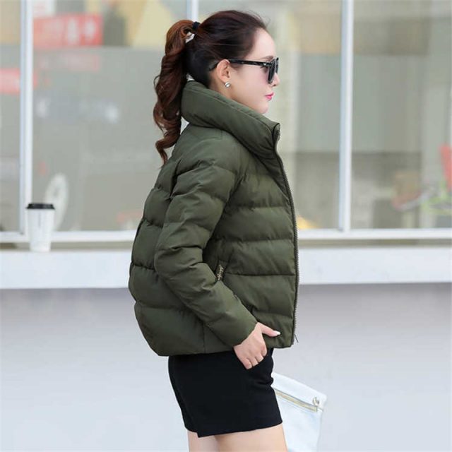 Women Short Jacket Parkas Mujer 2019 Winter Warm Jacket Coat Fashion Autumn Solid Warm Thicken Padded Down Parka Female Outwear