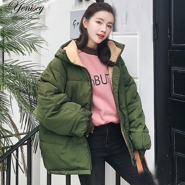 oversize 2019 Real New Full Zipper Solid Fashion Cotton Cotton-padded Jacket More Big Yards Hooded Warm Q17 Winter Jacket Women