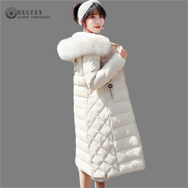 2019 Warm Puffer Jacket Woman Winter Parka Female Cotton Wadded Coat Plus Size Long Fur Collar Slim Outwear Snow Clothing Okd491