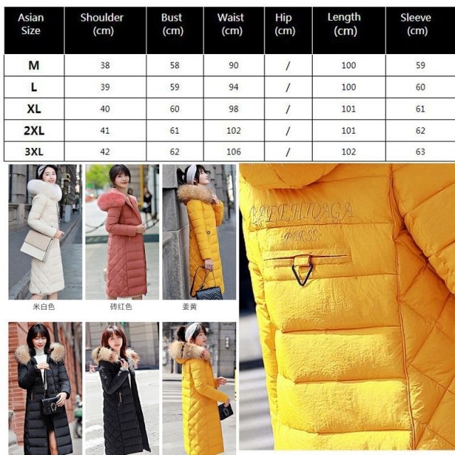 2019 Warm Puffer Jacket Woman Winter Parka Female Cotton Wadded Coat Plus Size Long Fur Collar Slim Outwear Snow Clothing Okd491