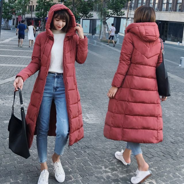 Plus size 6XL Down jackets 2019 Fashion Women Winter Coat Long Slim Thicken Warm Jacket Down Cotton Padded Jacket Outwear Parkas