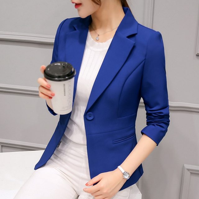Elegant Business Lady Jacket New 2020 Women Full Sleeve Work Blazer Female Casual Coat Six Color Available