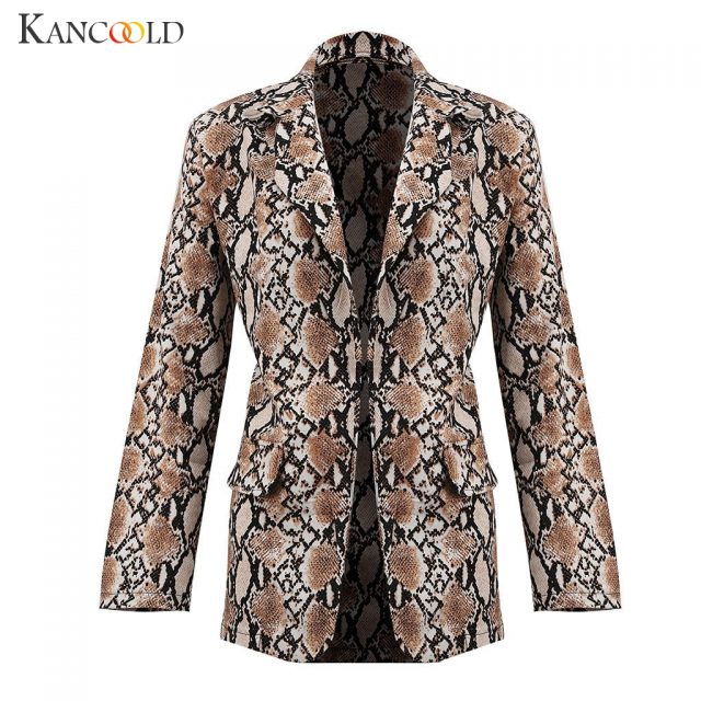 KANCOOLD Women’s Casual Large Size Snake Print Suit Women’s Blazer Jacket Suit Autumn 2019 High Quality
