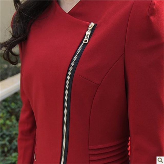 2018 New Fashion Women Solid Zipper Blazers Long Sleeve Slim Small Leisure Suit Jacket Female Brand Women Blazers 3Colors S-XXL