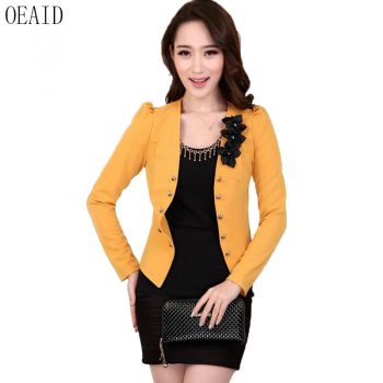 Plus Size Blazer Women Suit New 2019 Blazers Women Suits Short Slim Spring And Autumn Female Outerwear Black OEAID