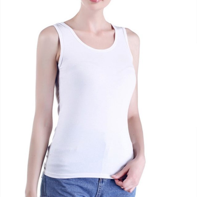 Elegant Summer Top Women Sex U Neck 95% Cotton Tanks  Slim Fit White Tops Sleeveless Female Shirt Oversized Singlet Streetwear