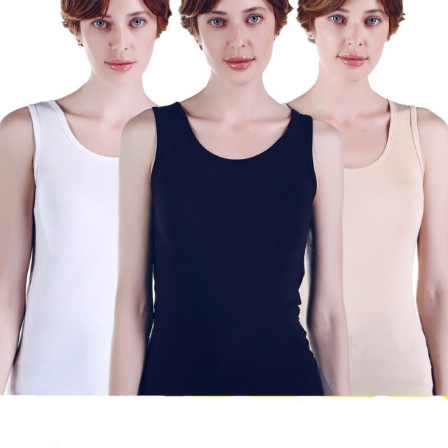 Elegant Summer Top Women Sex U Neck 95% Cotton Tanks  Slim Fit White Tops Sleeveless Female Shirt Oversized Singlet Streetwear