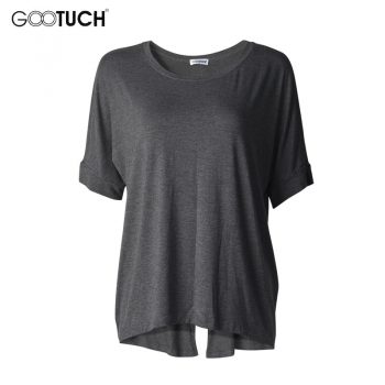 2019 Summer Womens Batwing Sleeve T-Shirt Plus Size Back Split Loose TShirt Famale Modal Basic Top Short Bat Sleeved Shirts 2298