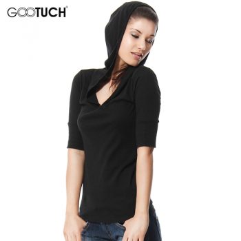 Fashion Womens Plus Size T-Shirt 4XL 5XL Hooded T Shirt V Neck Women Top Tees Ladies Shirt Ropa Mujer Hoodies Sweatshirt 2258