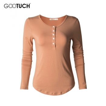 European American Style Womens Cotton T-shirt Long Sleeve T Shirt Undershirt Button Down Plus Size Tops Tees Casual Shirts 2335