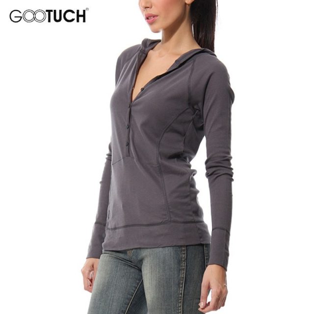 Autumn Winter Womens Hoodies Sweatshirt Casual Long Sleeve Solid Color V Neck Tops Cotton Hooded Shirt Button Plus Size Top 7096