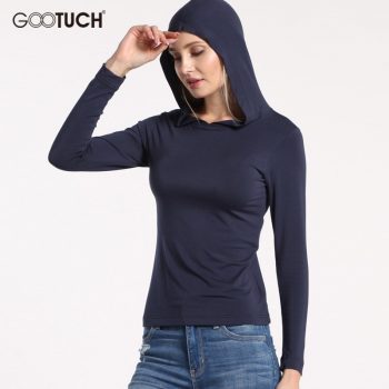 2019 Womens Hooded T Shirt Long Sleeve Ladies Hoodie Top Tees Women Thin Soft Plus Size T Shirts 4XL 5XL 6XL Long Sleeves 2263