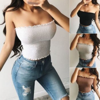 Sexy Women Summer Casual Sleeveless Shirt Crop Top Solid Color Backless Female Vests Summer Slim Top Women Shein Underwear Women